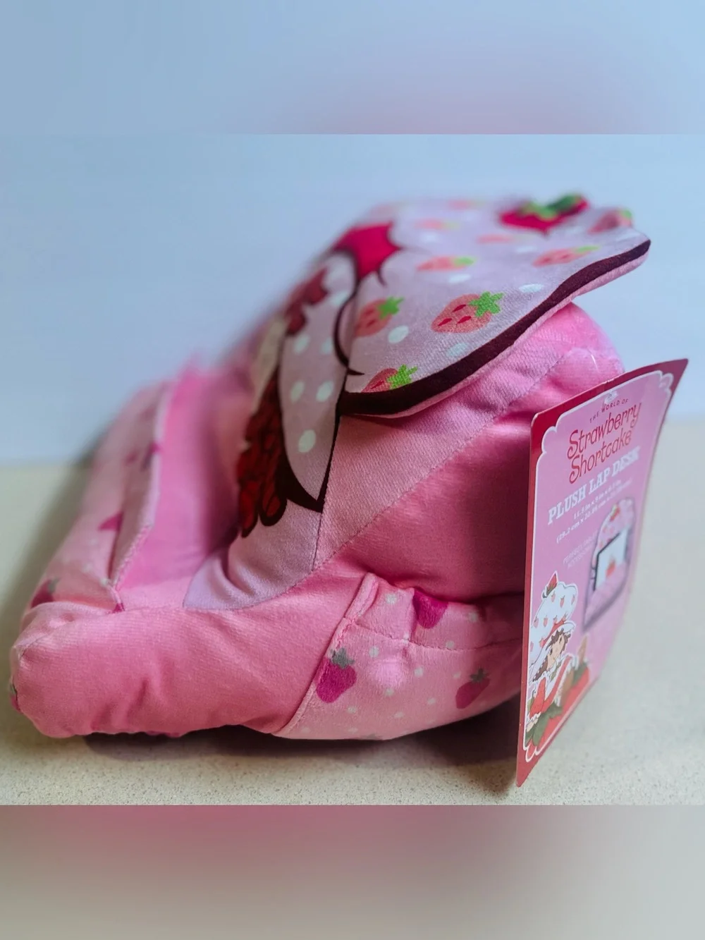 Strawberry Shortcake Plush Lap Desk Pink Laptop Mobile Device Holder Stand New